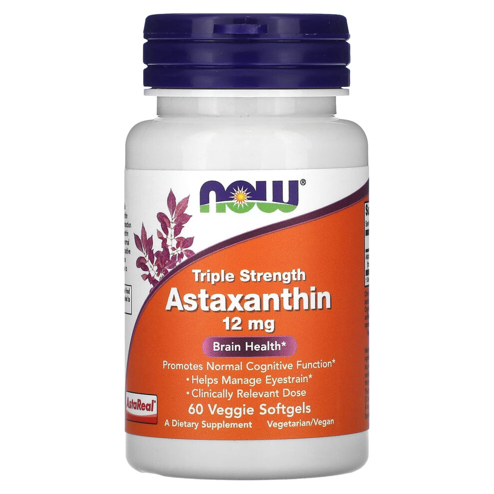 Now Foods , Triple Strength Astaxanthin, 12 Mg, 60 Veggie Softgels