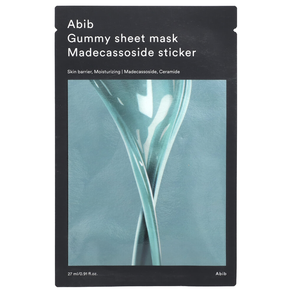 Abib , Gummy Beauty Sheet Mask, Madecassoside Sticker, 1 Sheet, 0.91 Fl Oz (27 Ml)