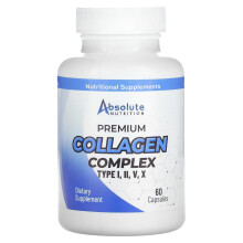 Absolute Nutrition, Complexe Collagène Premium, Type I, II, V, X, 60 Capsules
