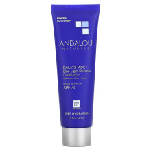 Andalou Naturals, Lotion Visage Protection Quotidienne + Défense Lumière Bleue, SPF 30, Hydratation Profonde, 2,7 fl oz (80 ml)