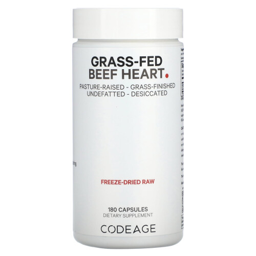 Codeage, Grasgefüttertes Rinderherz, Weidehaltung, 180 Kapseln