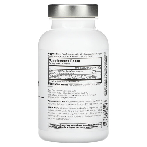 Codeage, Amen, Eyes, Lutein, Zeaxanthin + Black Pepper Extract, 90 Vegetable Capsules 2