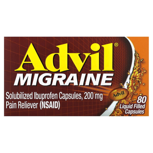 Advil, Migräne, 200 mg, 80 Flüssigkapseln