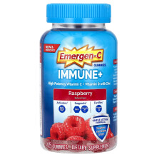 Emergen-C, Immun+ Vitamin C + Vitamin D Mit Zink Gummis, Himbeere, 45 Gummis