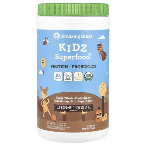 Kidz Superfood, Protéines + Probiotiques, Chocolat Extrême