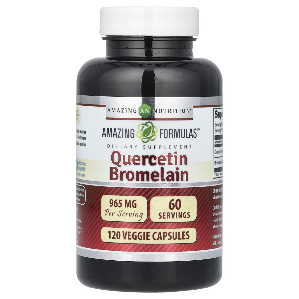 Amazing Nutrition , Quercetin Bromelain, 965 Mg, 120 Veggie Capsules (482 Mg Per Capsule)