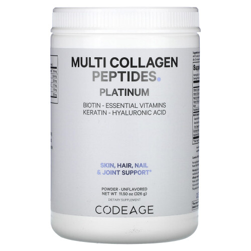 Codeage, Multi-Collagen-Peptide Pulver Platinum, Geschmacksneutral, 11,5 Unzen (326 g)