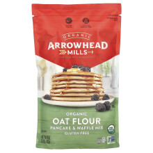 Arrowhead Mills, Bio-Hafermehl Pfannkuchen- & Waffelmischung, Glutenfrei, 16 Unzen (453 g)