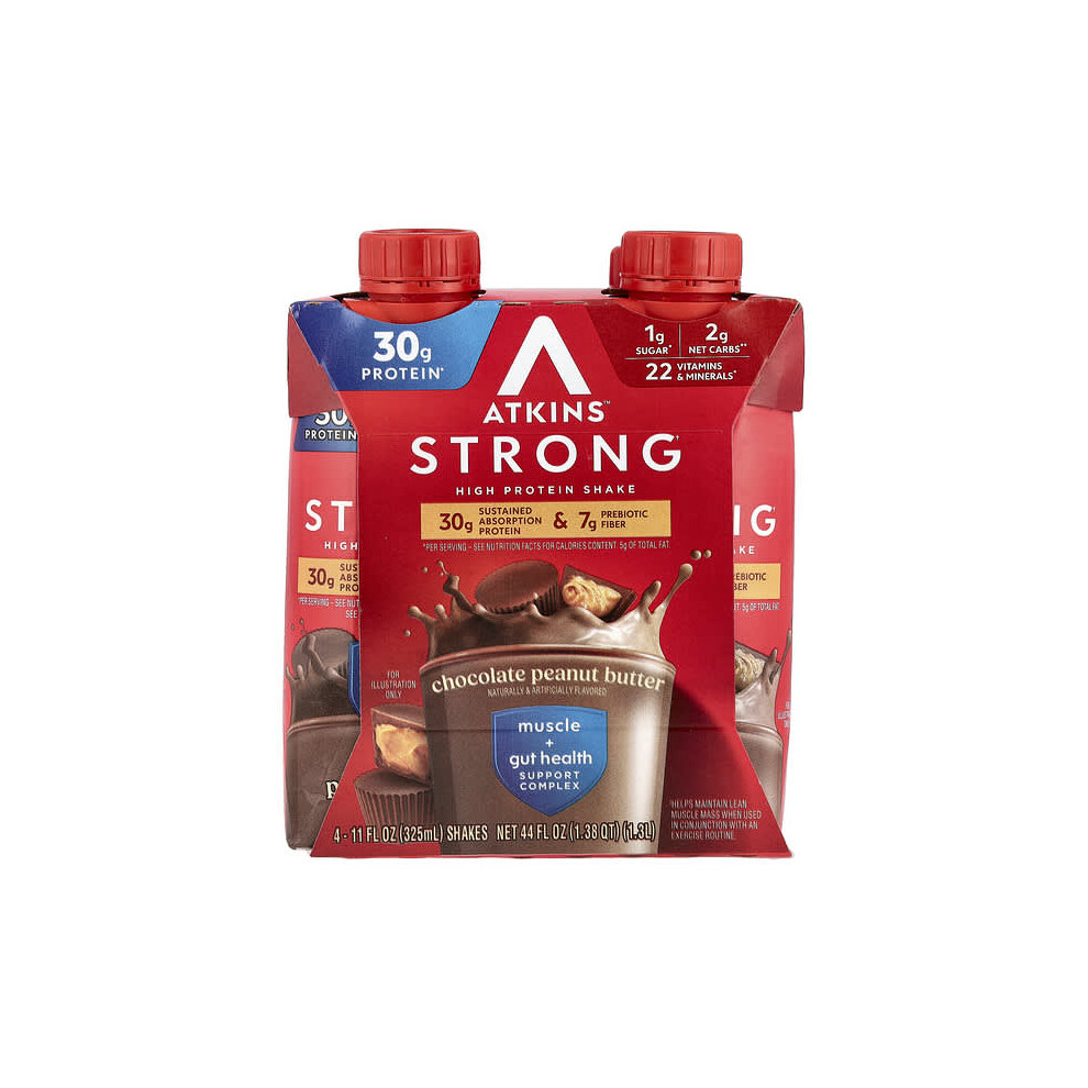 Atkins Strong, High Protein Shake, Chocolate Peanut Butter