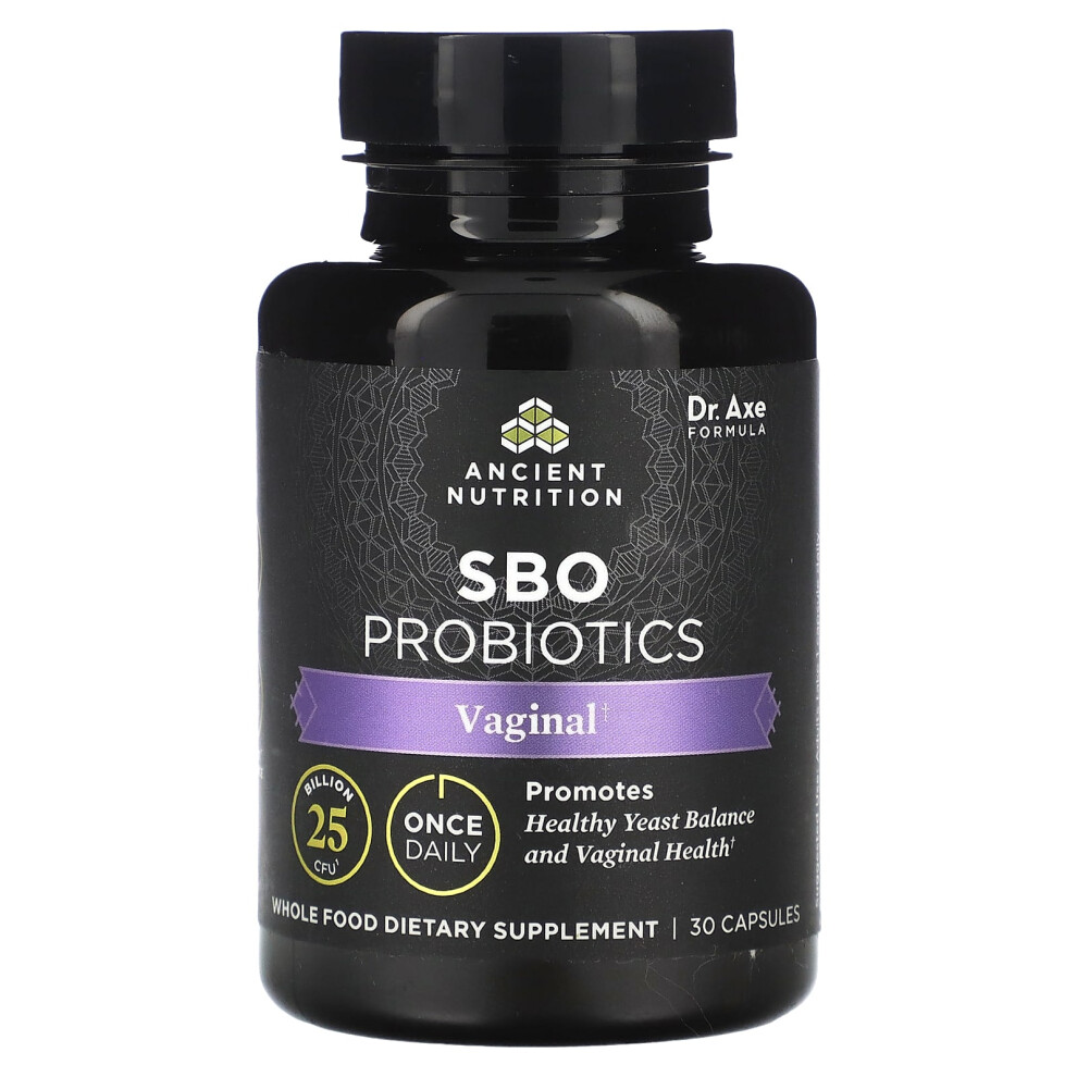 Ancient Nutrition , Sbo Probiotics, Vaginal, 25 Billion Cfu, 30 Capsules