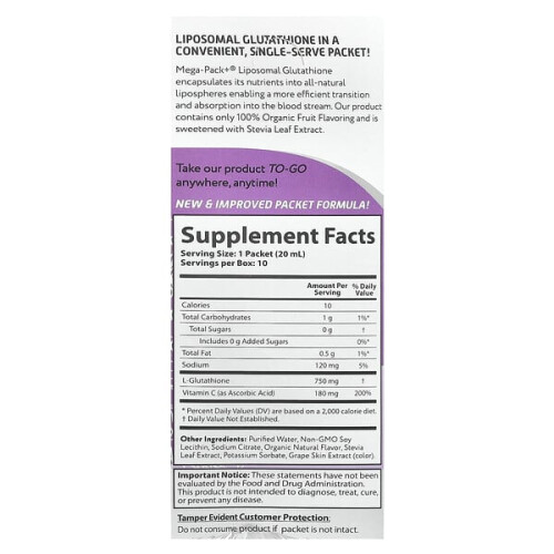 Mega-Pack+, Glutathion Liposomal 2