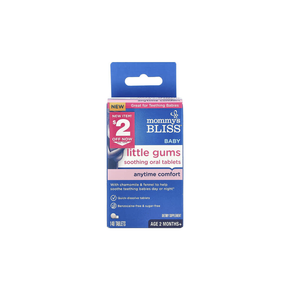 Mommy's Bliss Baby Little Gums Soothing Oral Tablets, Age 2 Months+