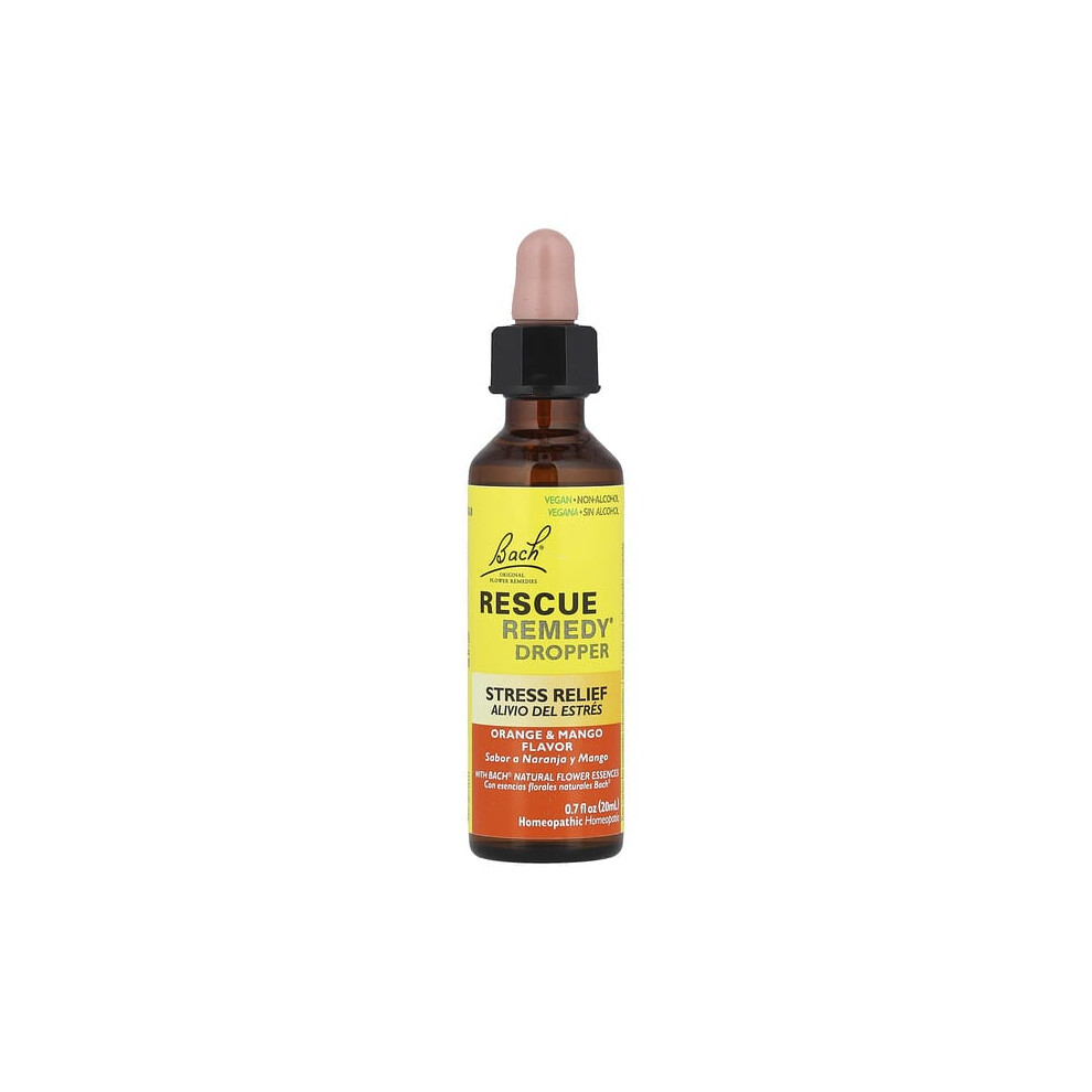 Bach Orange Rescue Remedy Dropper, Stress Relief, & Mango