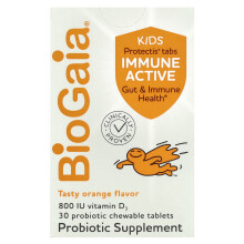 BioGaia, Protectis Kids, Immunaktiv, Lecker Orange, 30 Probiotika Kautabletten