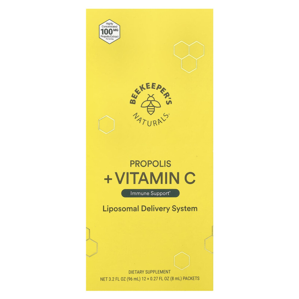 Beekeeper's Naturals , Propolis + Vitamin C, 12 Packets, 0.27 Fl Oz (8 Ml) Each