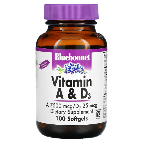 Bluebonnet Nutrition, Vitamine A et D3, 100 Softgels