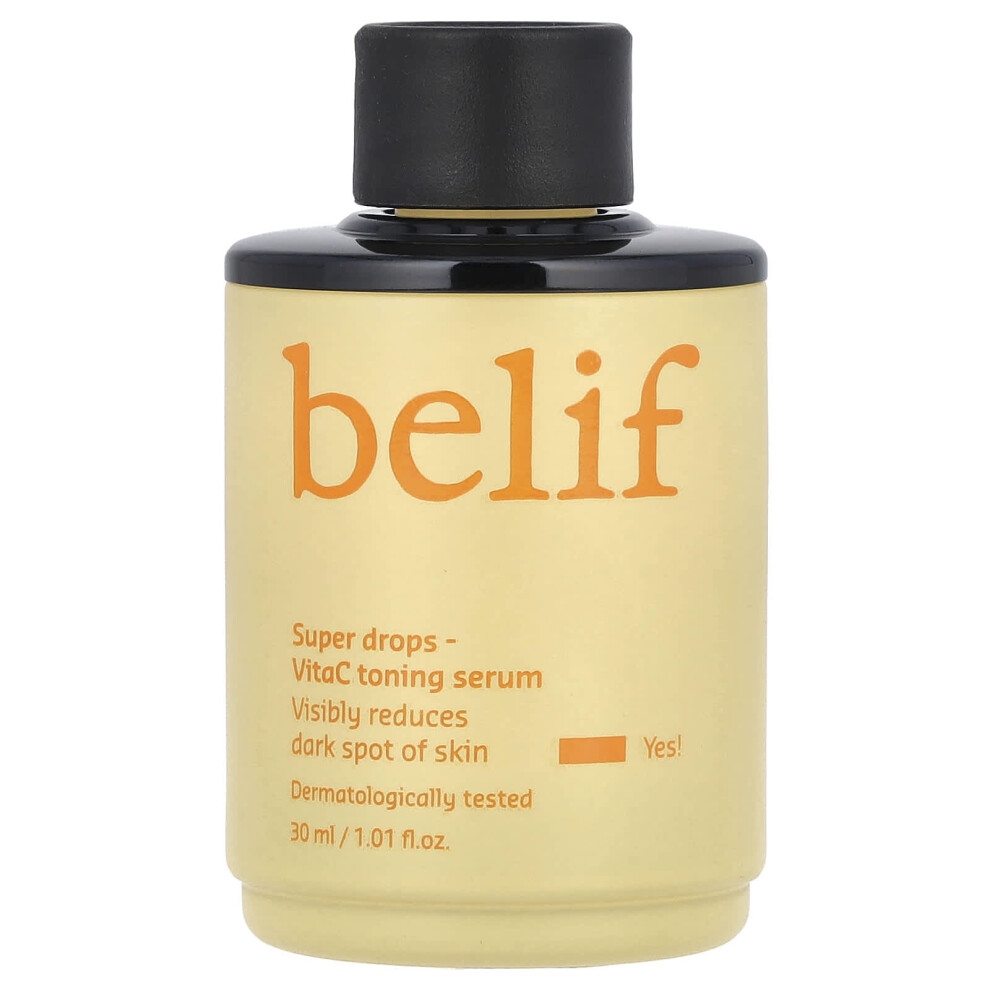 Belif Dark Super Drops, Vitac Toning Serum 1.01 Fl Oz (30 Ml)