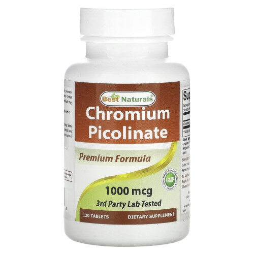 Best Naturals, Chrompicolinat, 1.000 mcg, 120 Tabletten