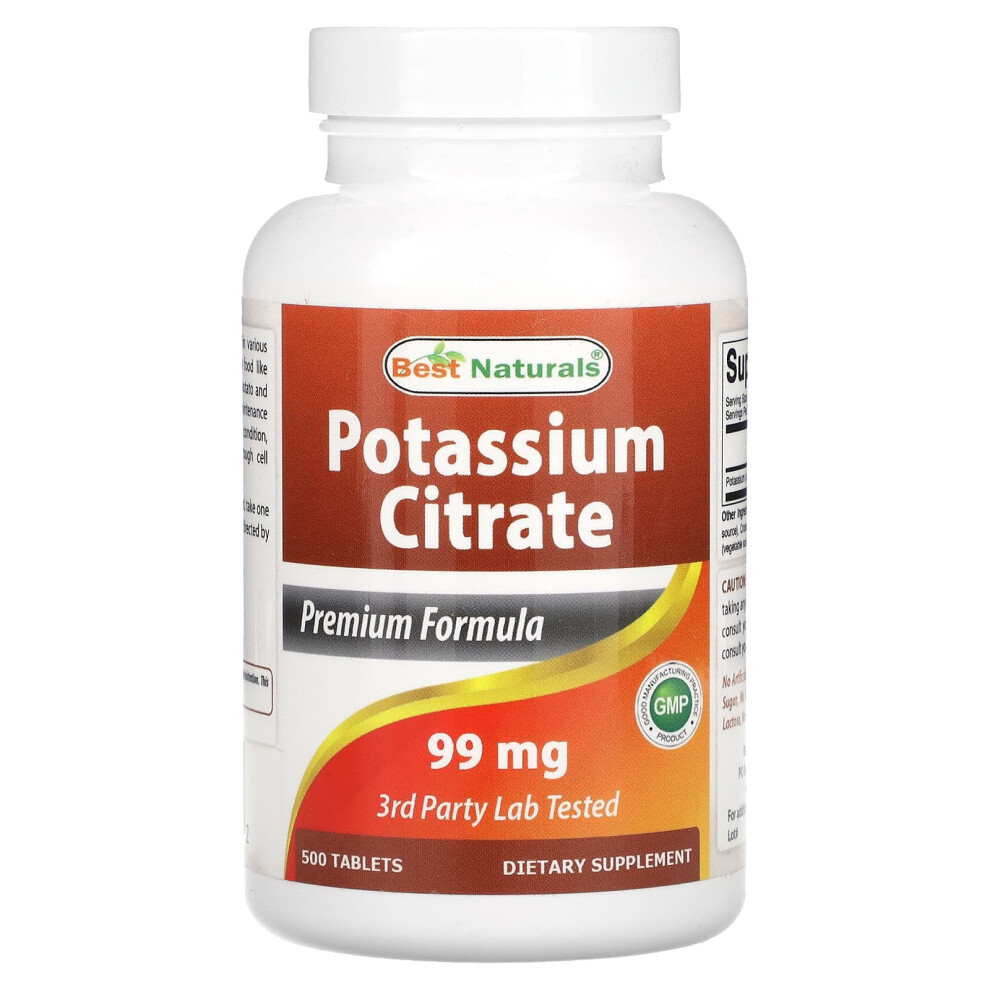 Best Naturals , Potassium Citrate, 99 Mg, 500 Tablets