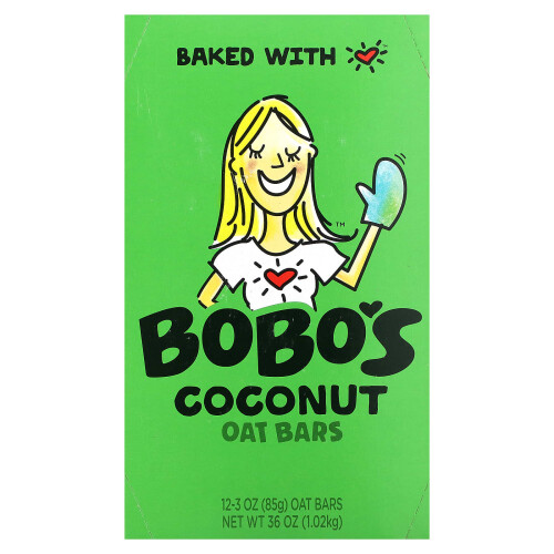 Bobo's Oat Bars, Coconut Oat Bars, 12 Bars, 3 oz (85 g) Each