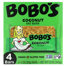 Bobo's Haferriegel, Kokosnuss-Haferriegel, 4 Riegel, je 3 Unzen (85 g)