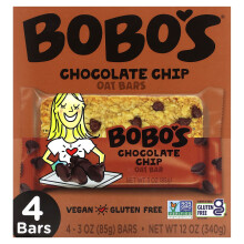 Bobo's Haferriegel, Schokoladenstückchen Haferriegel, 4 Riegel à 3 Unzen (85 g)