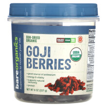 BareOrganics, Sonnengetrocknete Bio-Gojibeeren, 8 Unzen (227 g)