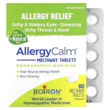 Boiron, AllergyCalm, Allergie Linderung, Geschmacksneutral, 60 Schmelztabletten