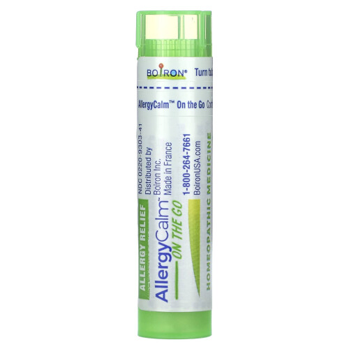 Boiron, AllergyCalm Unterwegs, 2 Tragbare Röhrchen, Ca. 80 Kügelchen Jedes 2