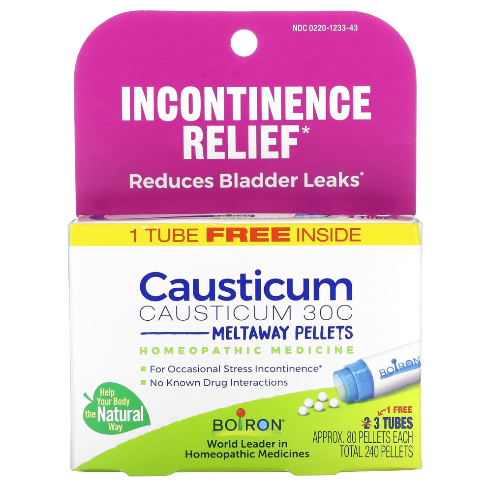 Boiron , Causticum Meltaway Pellets, 30C, 3 Tubes, Approx 80 Pellets Each