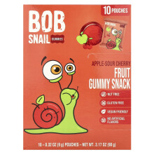 Bob Snail, Fruchtgummi-Snack, Apfel-Sauerkirsche, 10 Beutel, 0,32 oz (9 g) pro Beutel