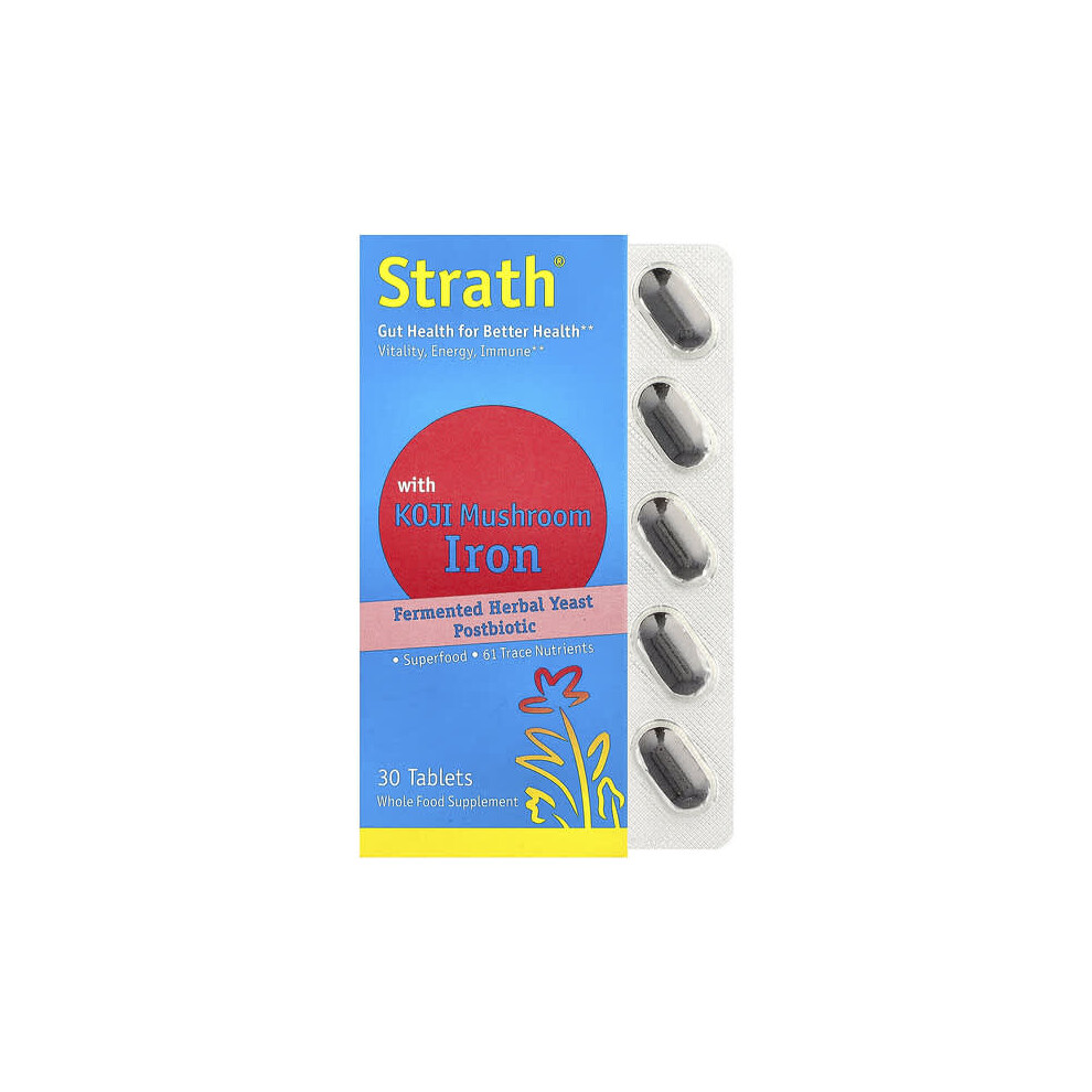 Bio-Strath Fermented Herbal Yeast Postbiotic, With Koji Mushroom Iron