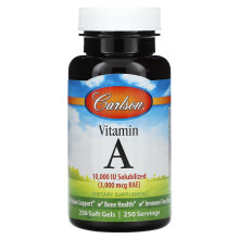 Carlson, Vitamin A, 3.000 mcg RAE (10.000 IE), 250 Weichkapseln