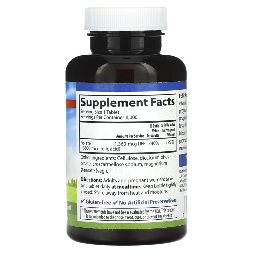 Carlson, Folsäure, 800 mcg, 1.000 Vegetarische Tabletten 2