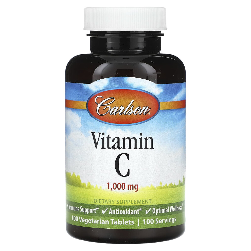 Carlson , Vitamin C, 1,000 Mg, 100 Vegetarian Tablets