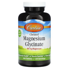 Carlson, Chelat-Magnesiumglycinat, 400 mg, 240 Tabletten (200 mg pro Tablette)