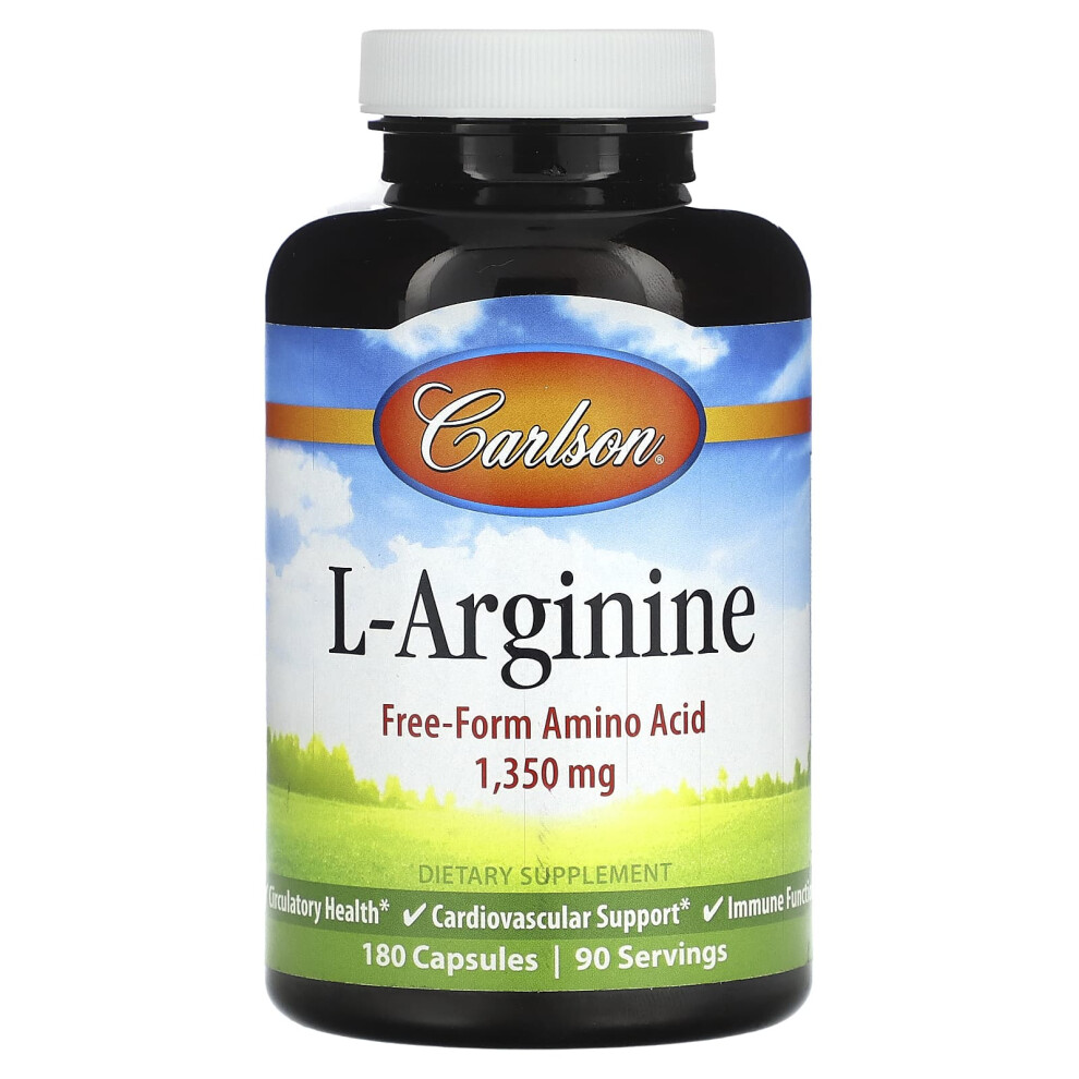 Carlson , L-Arginine, 1,350 Mg, 180 Capsules (675 Mg Per Capsule)
