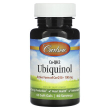 Carlson, Co-QH2 Ubiquinol, 100 mg, 60 Weichkapseln
