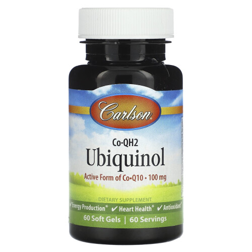 Carlson, Co-QH2 Ubiquinol, 100 mg, 60 Softgels