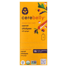 Cerebelly, Bio-Baby-Püree, Karotte Kichererbse mit Ingwer, 6 Beutel, je 4 Unzen (113 g)