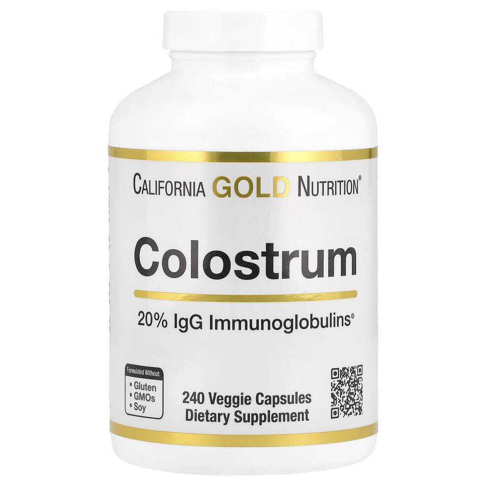 California Gold Nutrition Gold California Nutrition, Colostrum, 240 Veggie Capsules