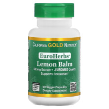 California Gold Nutrition, EuroHerbs, Zitronenmelissen-Extrakt, Euromed Qualität, 500 mg, 60 vegetarische Kapseln