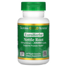 California Gold Nutrition, EuroHerbs, Brennnesselwurzel-Extrakt, Euromed Qualität, 250 mg, 60 vegetarische Kapseln