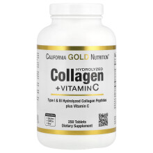 California Gold Nutrition, Hydrolysierte Collagen Peptide + Vitamin C, Typ I & III, 250 Tabletten
