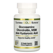 California Gold Nutrition, Glucosamin Chondroitin, MSM plus Hyaluronsäure, 60 Veggie-Kapseln