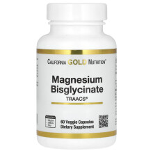 California Gold Nutrition, Magnesiumbisglycinat, formuliert mit TRAACSÆ, 200 mg, 60 vegetarische Kapseln (100 mg pro Kapsel)