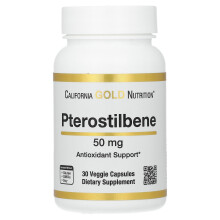 California Gold Nutrition, Pterostilbene, 50 mg, 30 vegetarische Kapseln