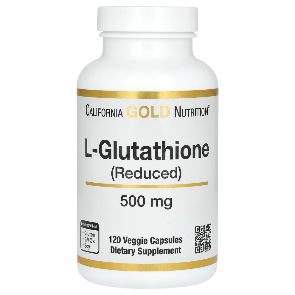 California Gold Nutrition Gold California Nutrition, L-Glutathione (Reduced), 500 Mg, 120 Veggie Capsules