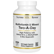 California Gold Nutrition, Multivitamines et Minéraux, Deux par Jour, 180 Gélules Végétales
