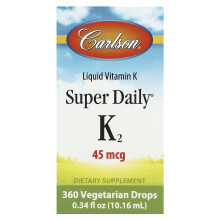 Carlson, Vitamine K Liquide, Super Quotidien K2, 45 mcg, 0,34 fl oz (10,16 ml)